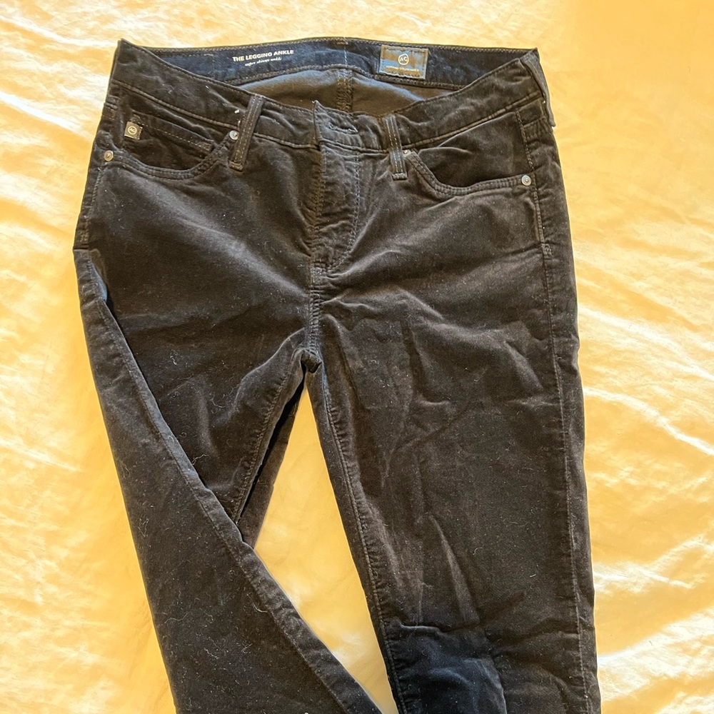 AG The Legging Ankle in black velvet